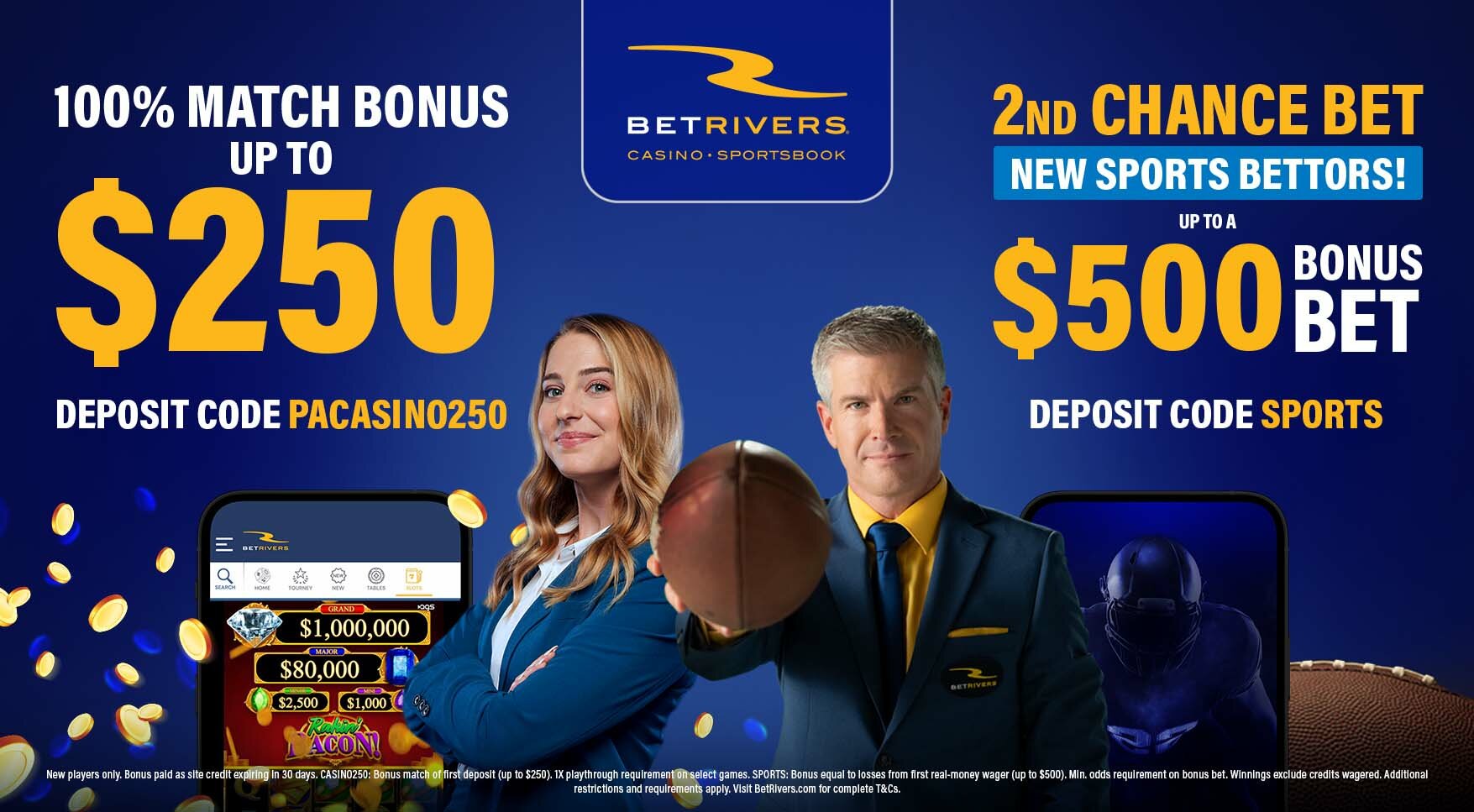 BetRivers Online Casino PA 500 First Bet Loss Rebate